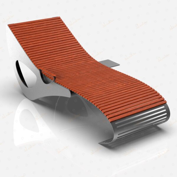 Bench sunbed metal perforated with slats.4345